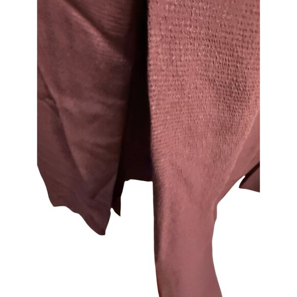 Ann Taylor Womens Midi Dress Size 14 Burgundy V-Neck Short Flutter Sleeves Back - Picture 12 of 12